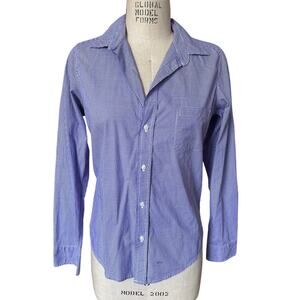 Frank & Eileen Barry Tailored Button Up Purple Gingham Cotton Size Small